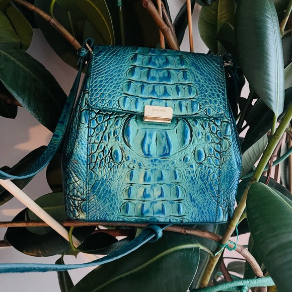 Brahmin Handbags - Brahmin Margo Peacock Croc Embossed Leather Crossbody Bag (Smoke Free Home)